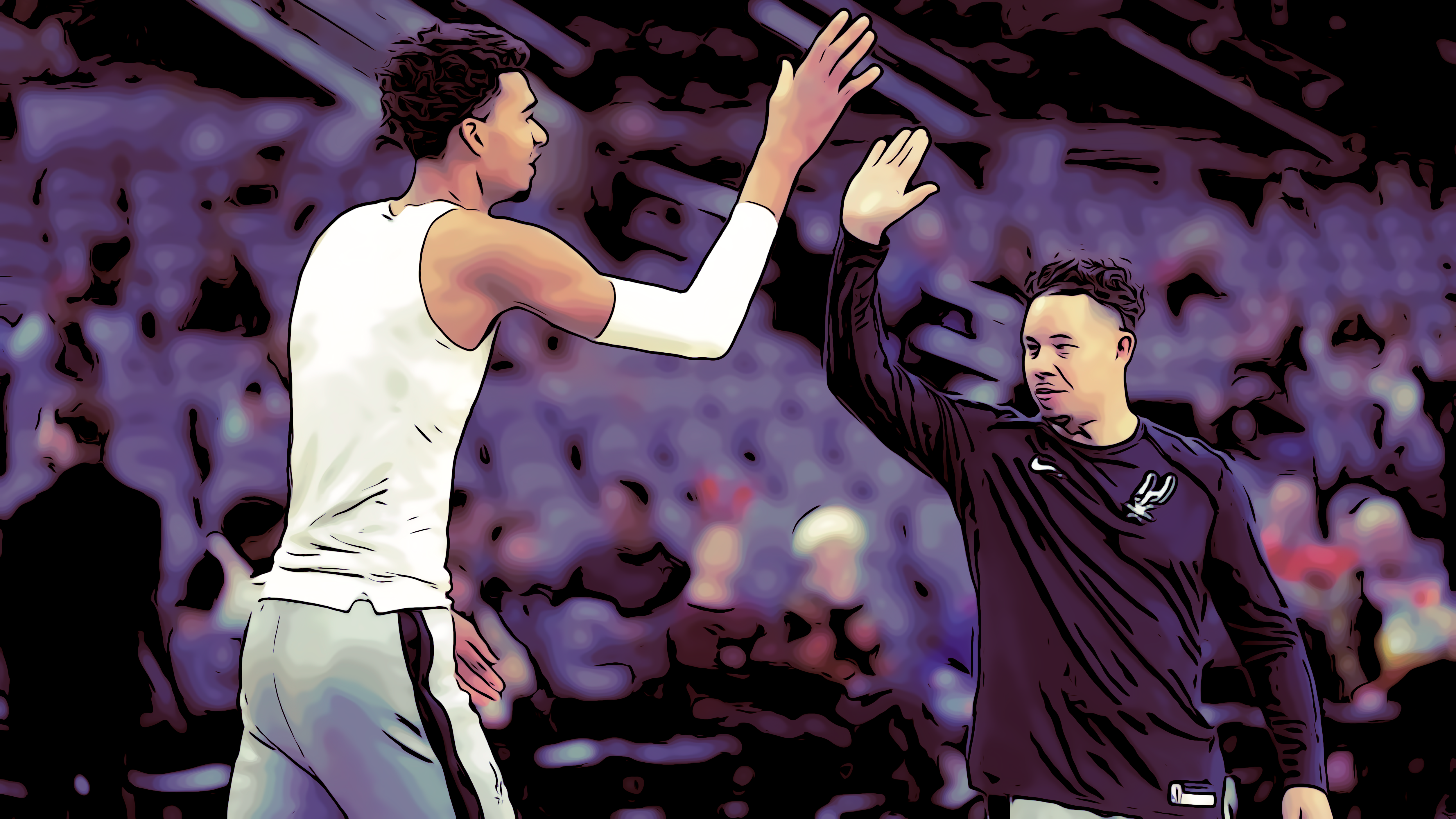 Victor Wembanyama e Mitch Johnson - San Antonio Spurs