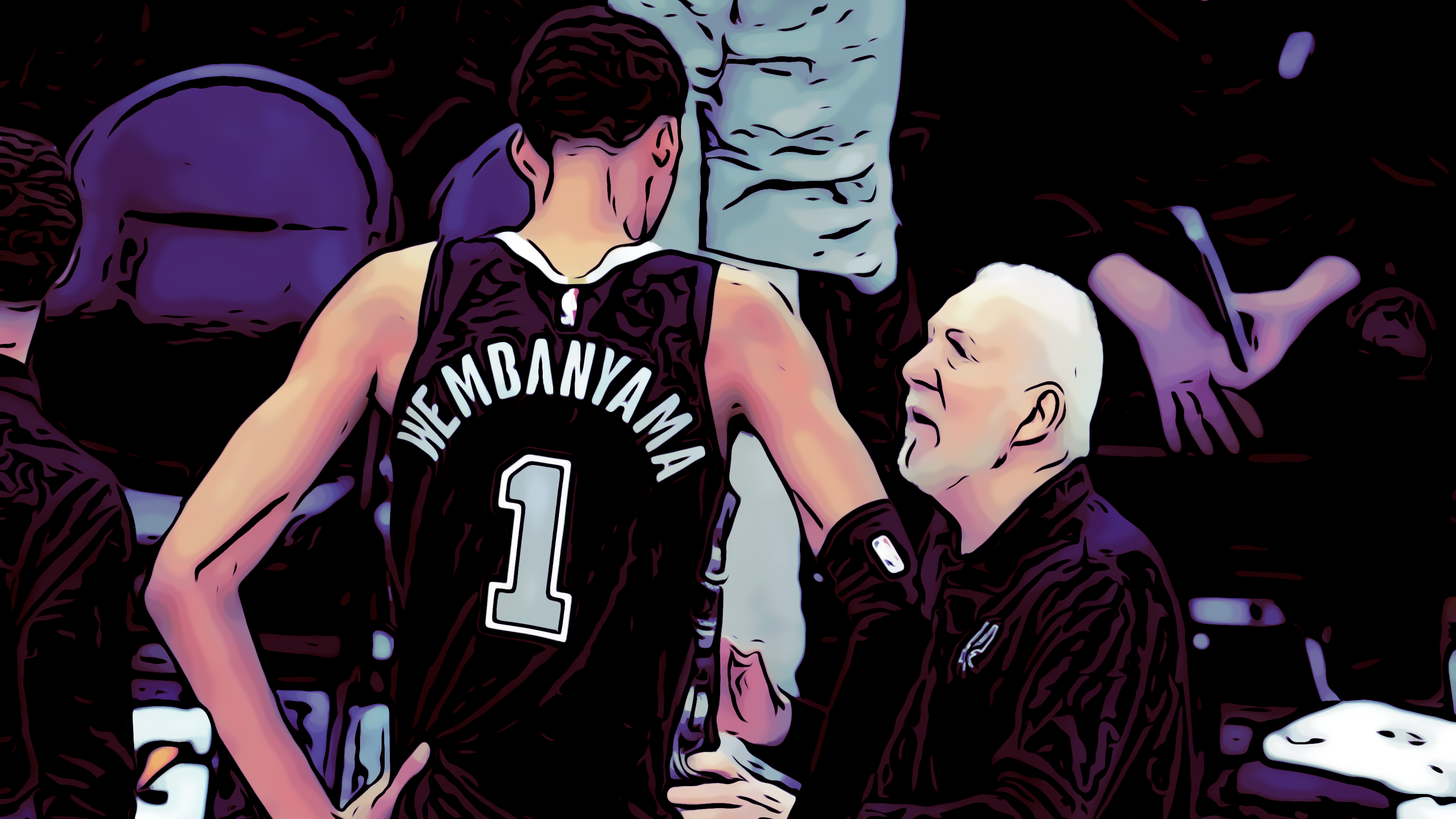 Victor Wembanyama e Gregg Popovich - San Antonio Spurs