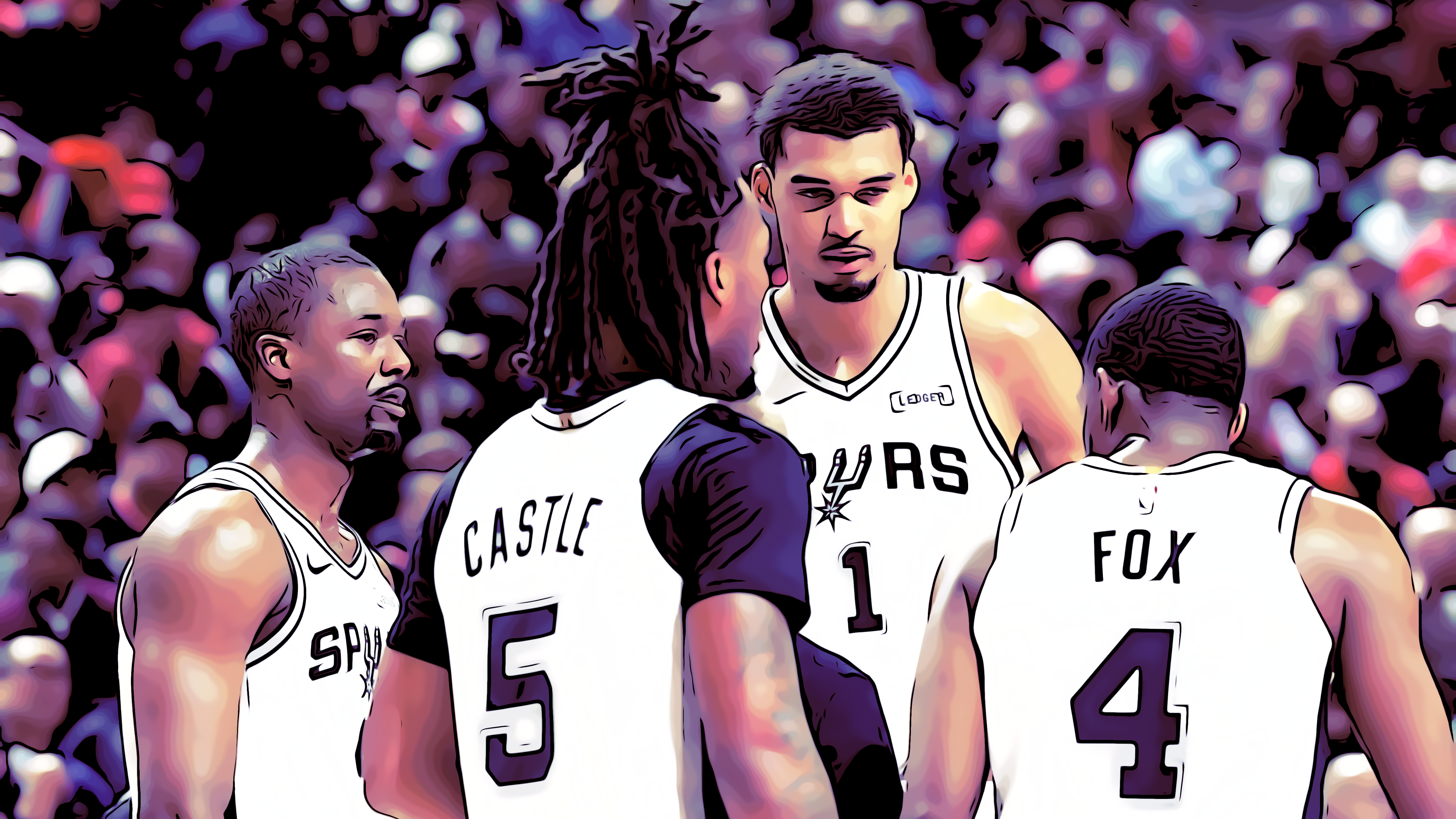 Harrison Barnes, Stephon Castle, Victor Wembanyama e De'Aaron Fox - San Antonio Spurs